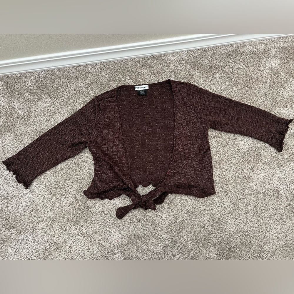 Parkhurst cover up / cardigan • size small • brown